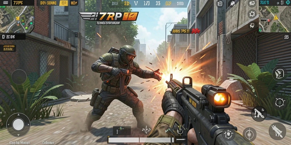 Screenshot gameplay 77RP menampilkan aksi tembak-menembak yang seru.
