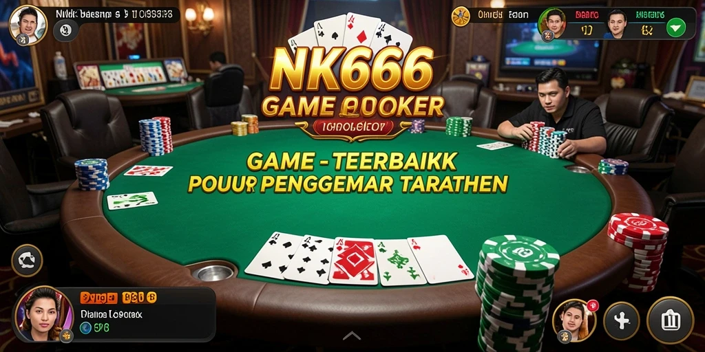 Screenshot gameplay NK666 menunjukkan momen menegangkan saat bermain poker.