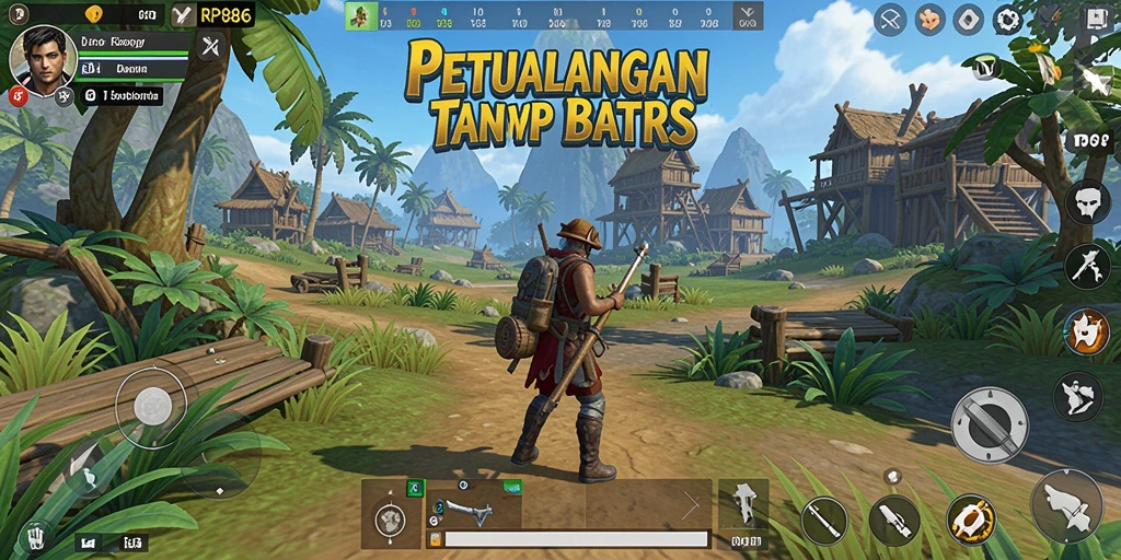 Tampilan gameplay seru RP886 di dunia terbuka yang luas.