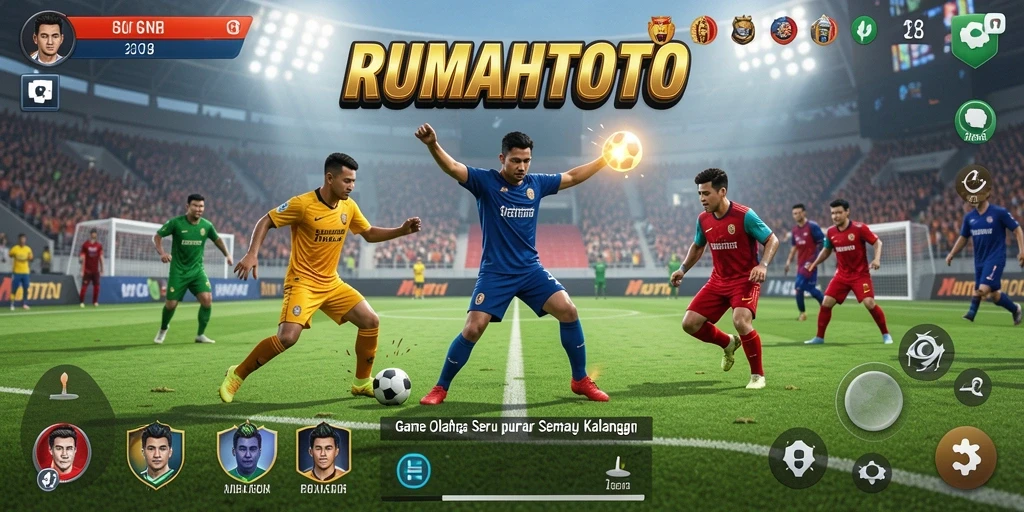 Screenshot RUMAHTOTO menunjukkan aksi seru dalam pertandingan olahraga.